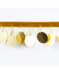 1 3/4in Paillette Sequin Trim Gold