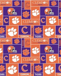 Clemson Tigers Block Fleece by  Foust Textiles Inc. 