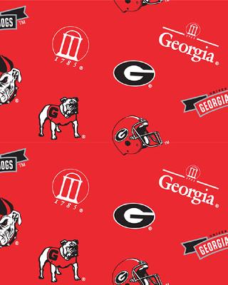 Georgia Bulldogs Fleece by  Foust Textiles Inc. 