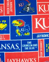 Kansas Jayhawks Block Fleece by  Foust Textiles Inc. 