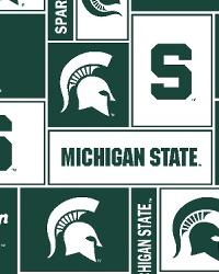 Michigan State Spartans Block Fleece by  Foust Textiles Inc. 