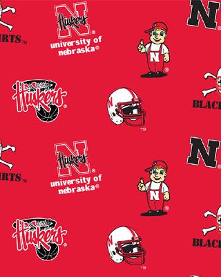 Nebraska Cornhuskers Fleece by  Foust Textiles Inc. 