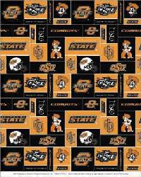 Oklahoma State Cowboys Block Fleece by  Foust Textiles Inc. 