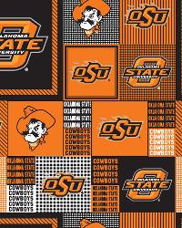 Oklahoma State Cowboys Block Fleece by  Foust Textiles Inc. 