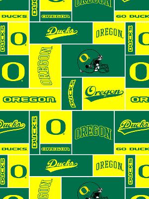 Oregon Ducks Block Fleece by  Foust Textiles Inc. 