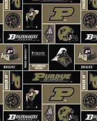 Purdue Boilermakers Block Fleece by  Foust Textiles Inc. 