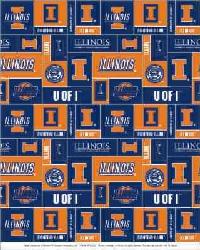 Illinois Illini Block Fleece by  Foust Textiles Inc. 