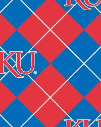 Kansas Jayhawks Argyle Fleece by  Foust Textiles Inc. 