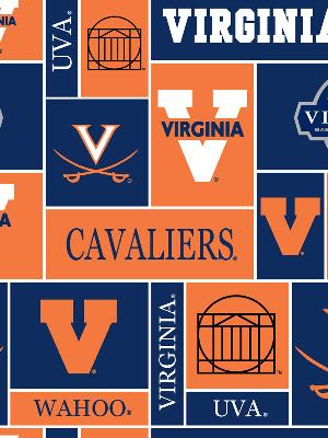 Virginia Cavaliers Block Fleece by  Foust Textiles Inc. 