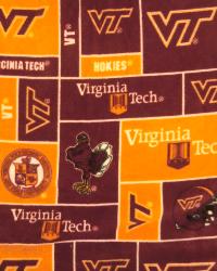 Virginia Tech Hokies Block Fleece by  Foust Textiles Inc. 