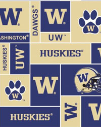 Washington Huskies Block Fleece by  Foust Textiles Inc. 