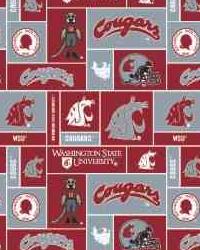 Washington State Cougars Block Fleece by  Foust Textiles Inc. 