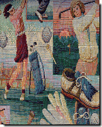50013 Teal Scenic Tapestries