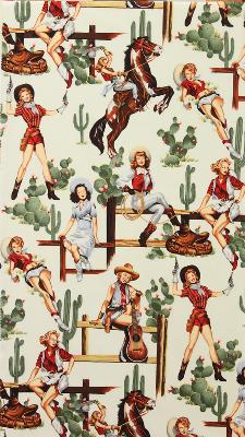 Alexander Henry From the Hip Natural in AH Fall 2011 Beige NA Cotton Pin Up  Novelty Western  