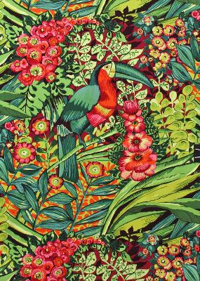 alexander henry,alexander henry fabric,quilting fabric,birds,bird fabric,tropical,tropical fabric,tropical bird fabric,7525a,256028, Brazilia Hot Pink