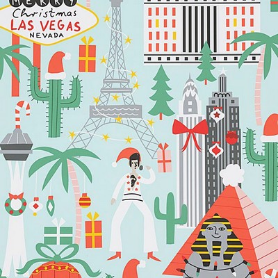 Alexander Henry Viva Vegas Holiday Light Blue in 2020 New Blue NA Cotton Christmas  Travel  People and Character  