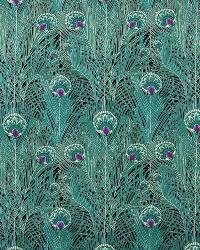 Regent Peacock Black Teal by  Alexander Henry 