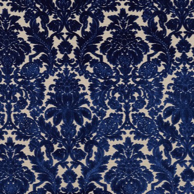 American Silk Mills Florentine Royal Blue in bargains 2021 Blue Rayon  Blend Modern Contemporary Damask  Contemporary Velvet   Fabric