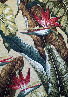 Big Kahuna Bird of Paradise Natural in Vintage Hawaiian Beige Classic Tropical   Fabric