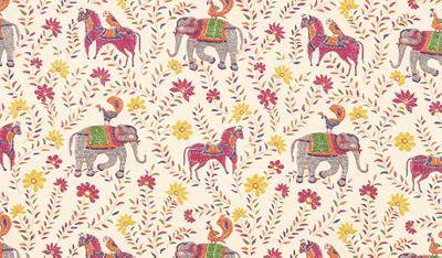 Duralee 21035 215 in John Robshaw Print Drapery-Upholstery Cotton  Blend Jungle Safari  Printed Linen   Fabric