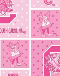 South Carolina Gamecocks Pink Block Cotton Print 2009 College Cotton