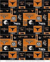 Texas Longhorns Block Fleece by  Foust Textiles Inc. 