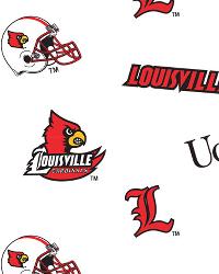 Louisville Cardinals Cotton Print - White 2009 College Cotton
