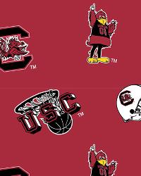 South Carolina Gamecocks Cotton Print - Red 2009 College Cotton