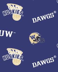 Washington Huskies Blue Fleece by  Foust Textiles Inc. 