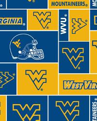 West Virginia Mountaineers Block Fleece by  Foust Textiles Inc. 
