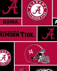 Alabama Crimson Tide Block Fleece by  Foust Textiles Inc. 