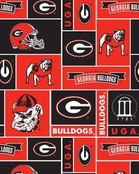 Georgia Bulldogs Block Fleece by  Foust Textiles Inc. 