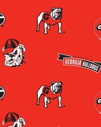Georgia Bulldogs Red Fleece by  Foust Textiles Inc. 
