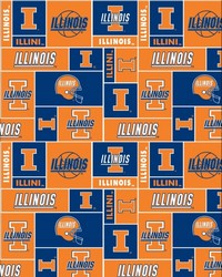 Illinois Illini Block Fleece by  Foust Textiles Inc. 