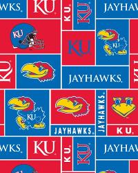 Kansas Jayhawks Block Fleece by  Foust Textiles Inc. 