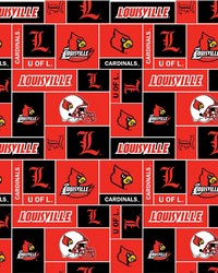 Louisville Cardinals Block Fleece by  Foust Textiles Inc. 