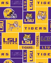 LSU Tigers Block Fleece by  Foust Textiles Inc. 
