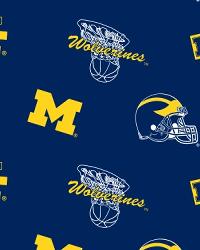 Michigan Wolverines Blue Fleece by  Foust Textiles Inc. 