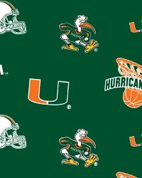 Miami Hurricanes Green Fleece by  Foust Textiles Inc. 