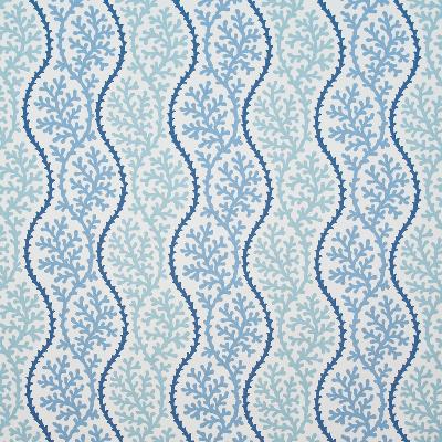 Kasmir Coral Beach Pacific in Great Expectations Volume 3 Blue Drapery-Upholstery Cotton Fire Rated Fabric Marine Life   Fabric