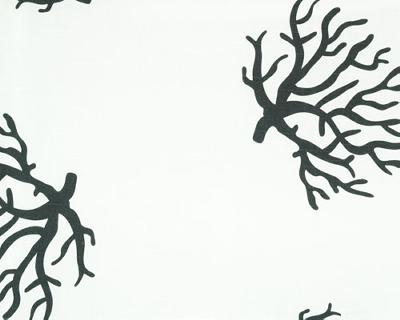 Premier Prints Coral Slub Charcoal in Premier Prints - Cotton Prints Black Drapery 7  Blend Marine Life   Fabric