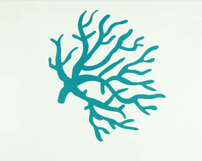 Coral White True Turquoise Premier Prints Coral White True Turquoise Marine Life