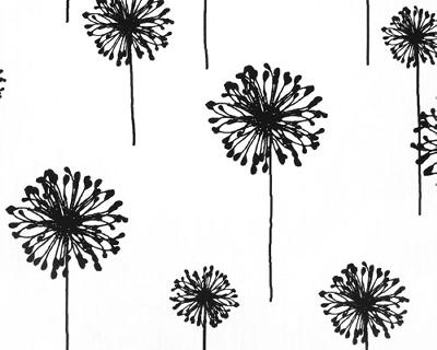 Premier Prints Dandelion White Black in Premier Prints - Cotton Prints Black Multipurpose 7  Blend Medium Print Floral  Flowers  Fabric