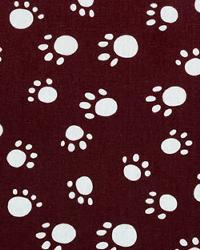 Paws Maroon White by  Premier Prints 