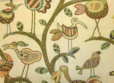 fabric,upholstery fabric,drapery fabric,swavelle,swavelle millcreek,Crazy ol Bird Autumn,bird fabric,birds,bird