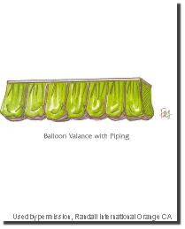 Balloon Valance with Piping Balloon Valance