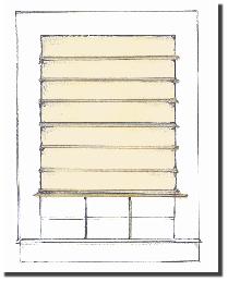 Roman Fold Shade with Slats or Stitched Shades