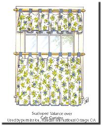 Scalloped Valance with Caf� Curtain
