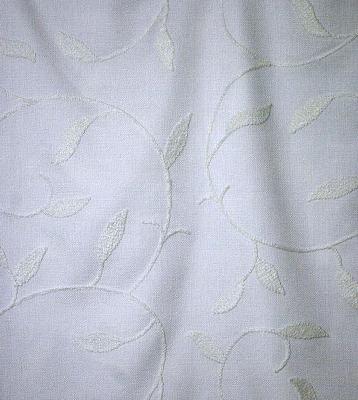 Aura Vanilla in 2010 New Offerings White Drapery Polyester  Blend Embroidered Faux Silk Leaves and Trees   Fabric