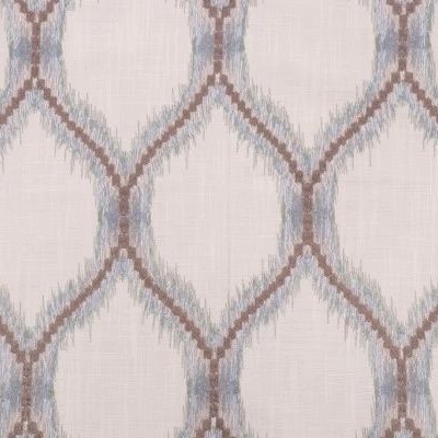 Valiant Beckham River New 2022 Blue Upholstery P  Blend Crewel and Embroidered  Diamond Ogee  Fabric